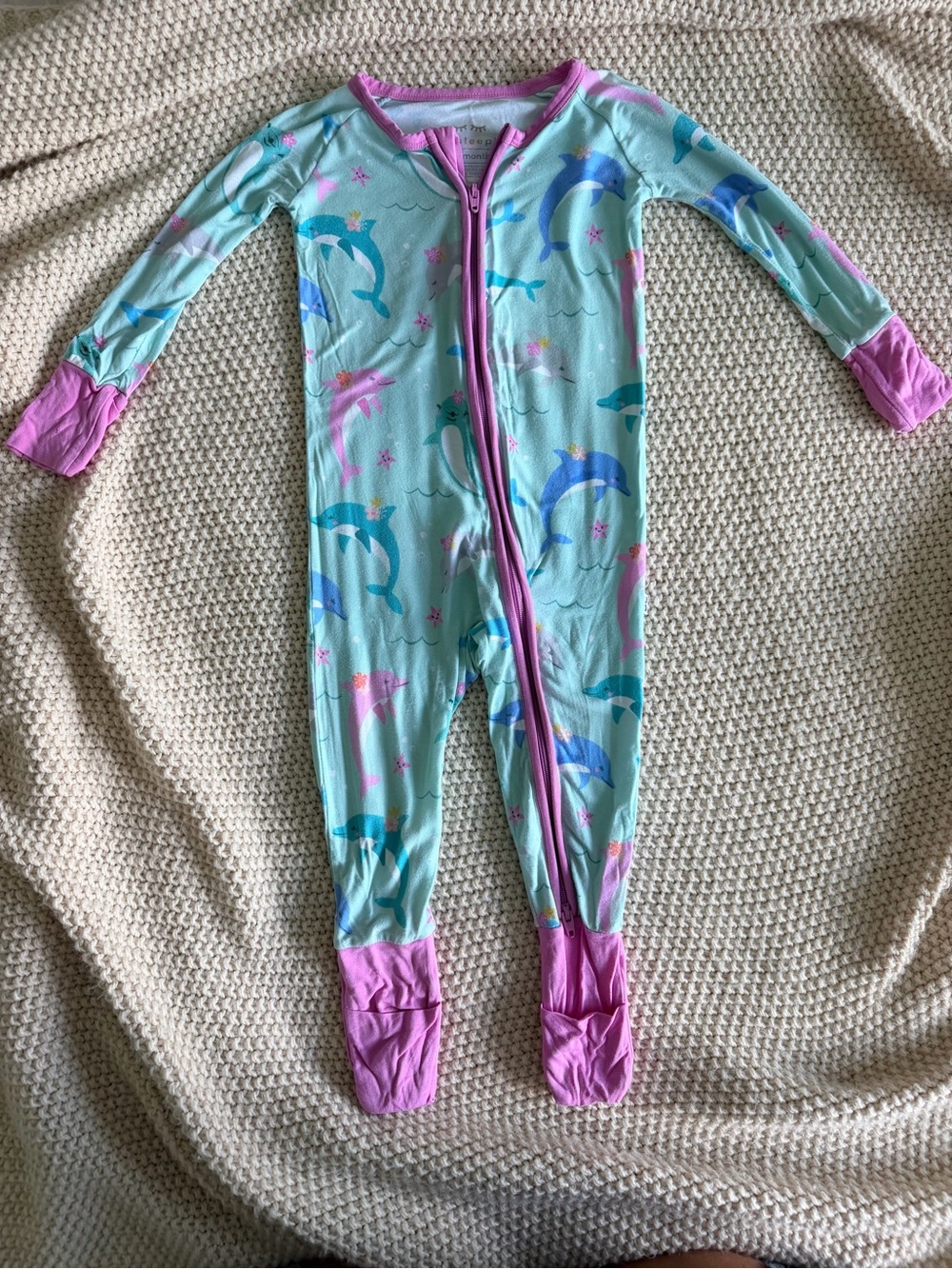 🐬 Little Sleepies Dolphin Zippy — 6–12M
